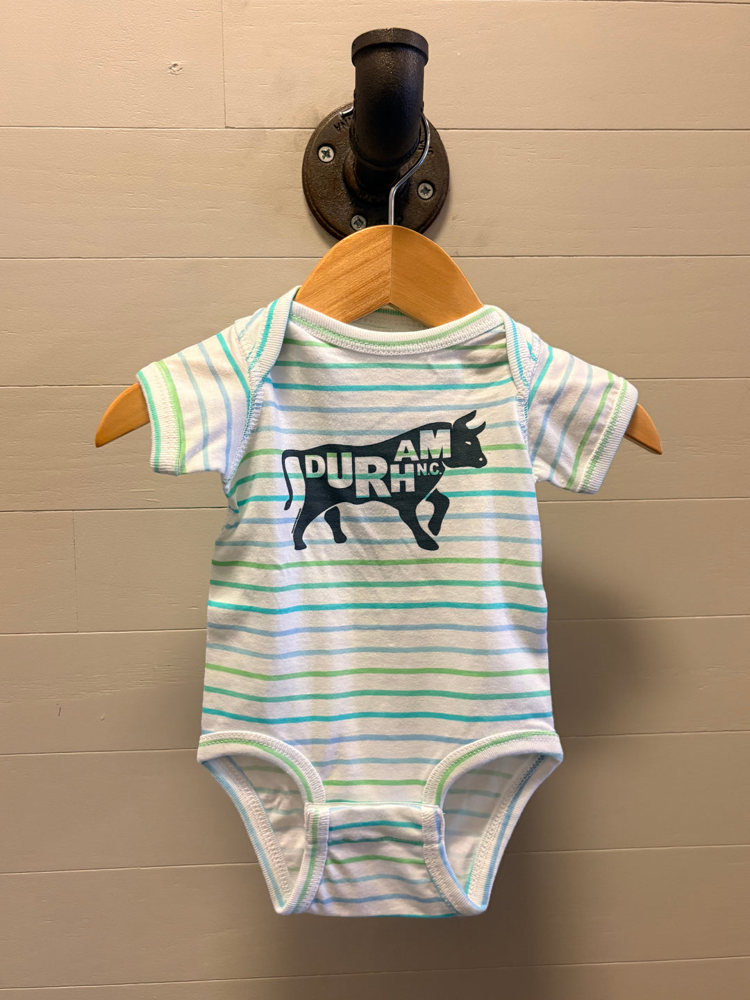 Durham with Bull, NC. Onesie #5 (Saltwater)
