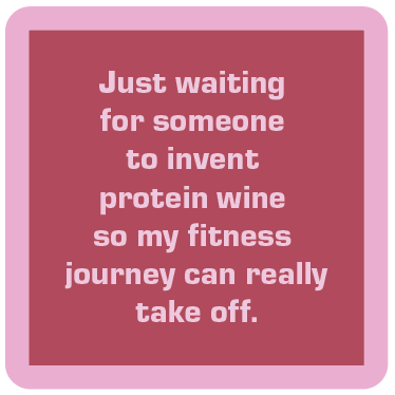 COASTER Protein Wine | Funny Party Gift | Home Bar Decor