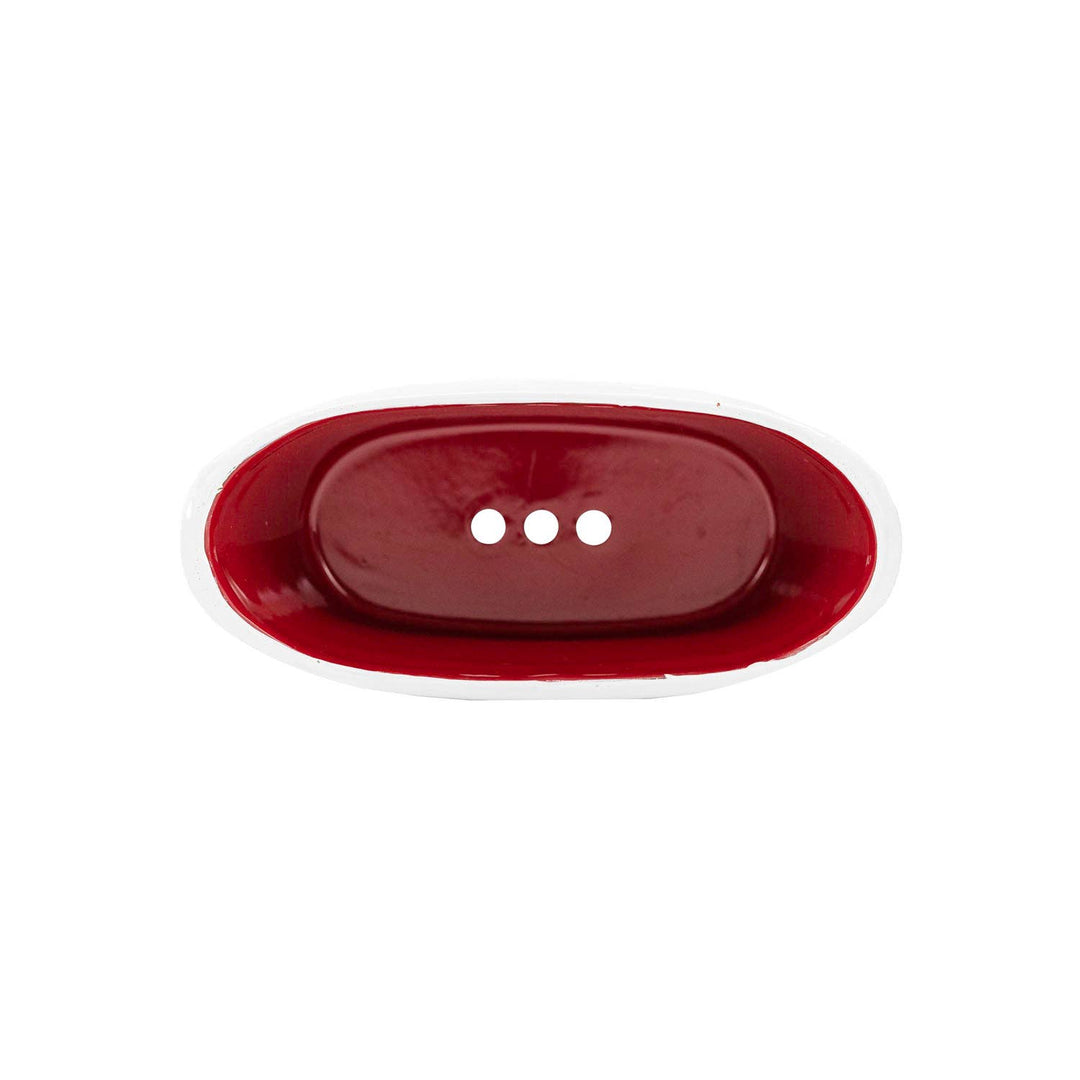 Red Enamel Bathtub Metal Soap Dish