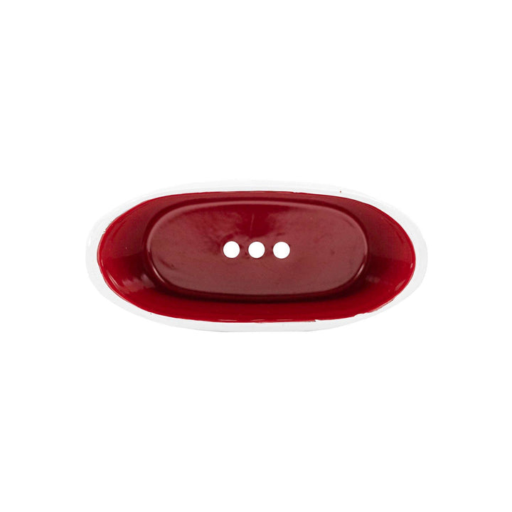 Red Enamel Bathtub Metal Soap Dish