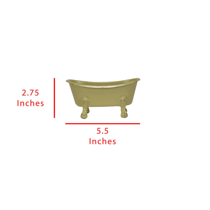 Yellow Distressed Enamel Bathtub Soap Dish