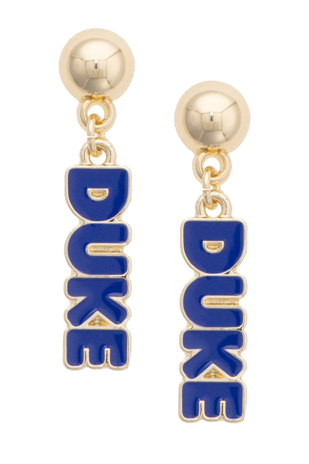 Duke Blue Devils Puffy Nameplate Earrings