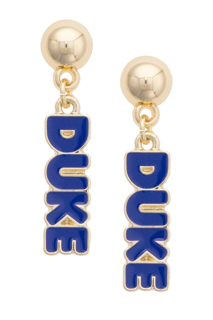 Duke Blue Devils Puffy Nameplate Earrings