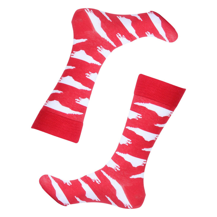 Red/White North Carolina Shape Socks