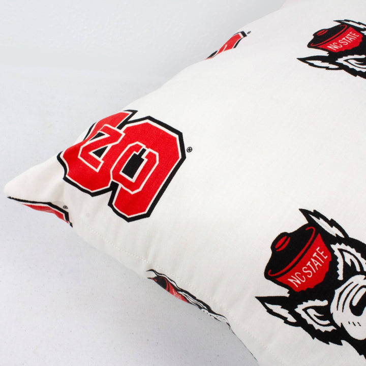 North Carolina State Wolfpack Decorative Pillow: White / Single