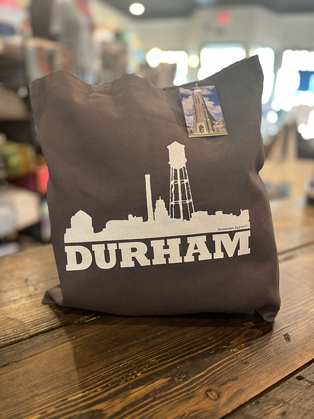 Durham Skyline Tote Bag #23 (Dark Grey)