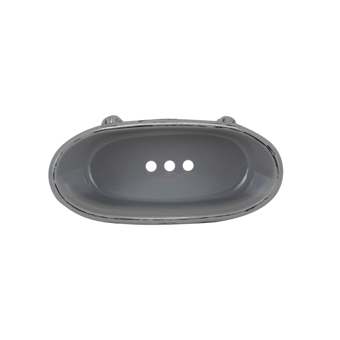 Gray Distressed Enamel Bathtub Soap Dish