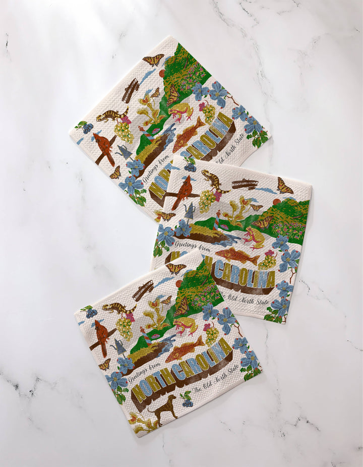 Greetings From North Carolina Dishcloth Set