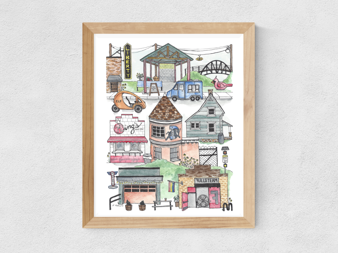Durham Central Park, North Carolina watercolor art print: 8x10