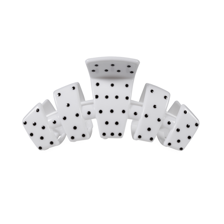 Classic White Polka Dot Party Medium Claw Clip