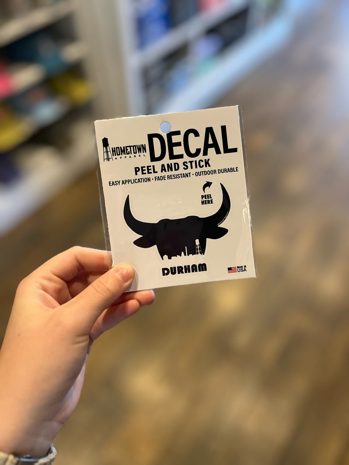 Bull Head Skyline Vinyl Decal #4 in Black