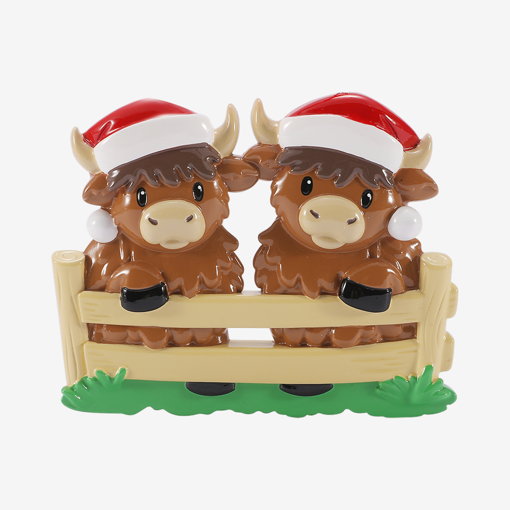 Bull Family Personalized Ornament: 2