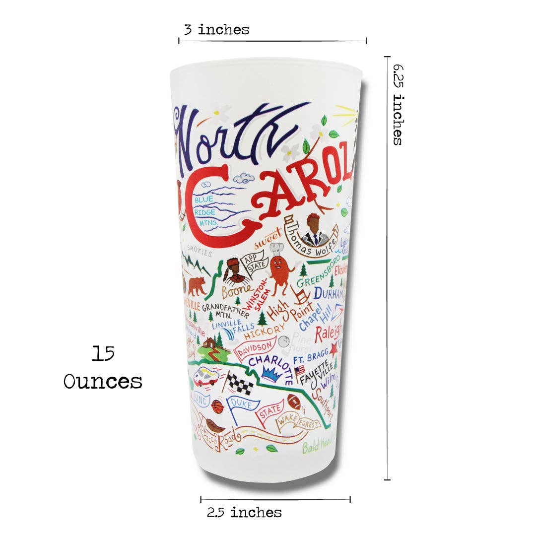 North Carolina Drinking Glass