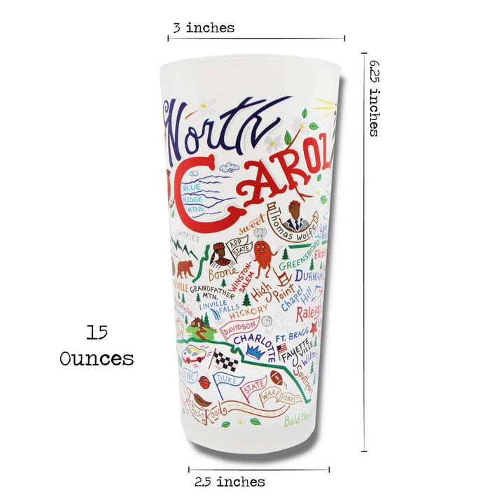 North Carolina Drinking Glass