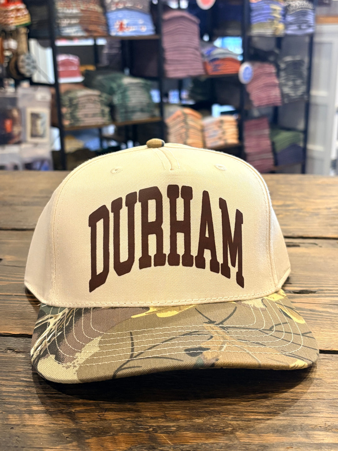 Durham, North Carolina Hat: Woodland Camo/Natural