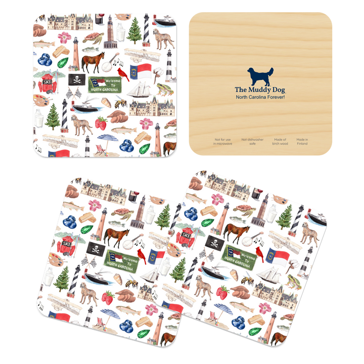 North Carolina Forever! Coasters (Boxed Set Of Four)