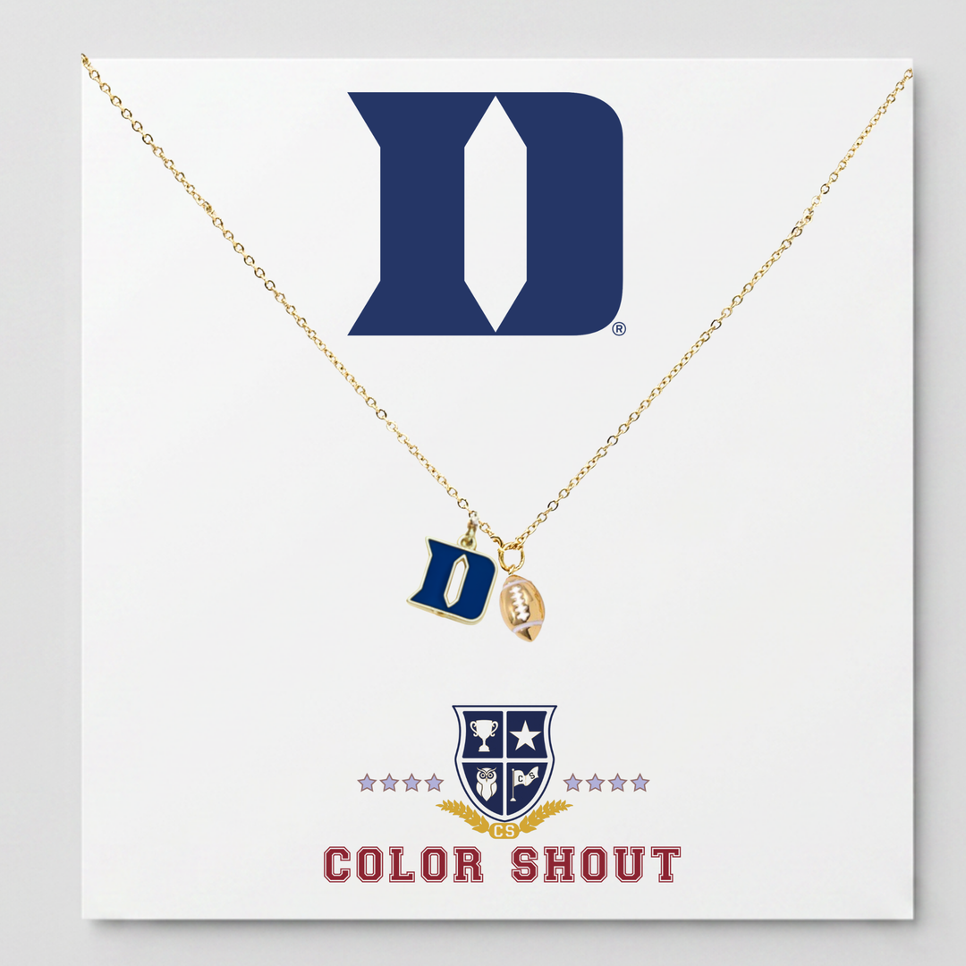 Duke Blue Devils Football Charm Necklace