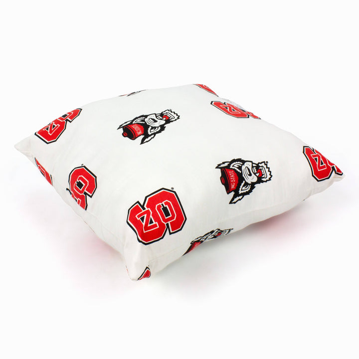 North Carolina State Wolfpack Decorative Pillow: White / Single
