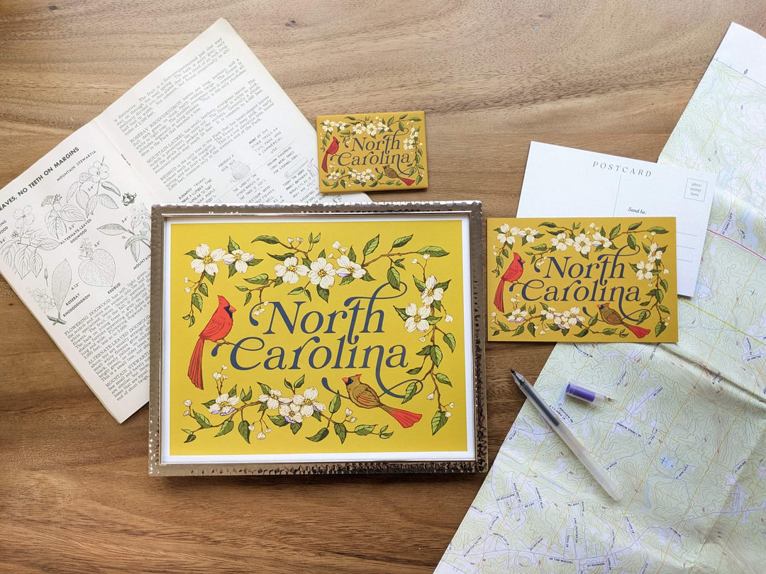North Carolina Cardinals & Dogwood Art Print: 11x14