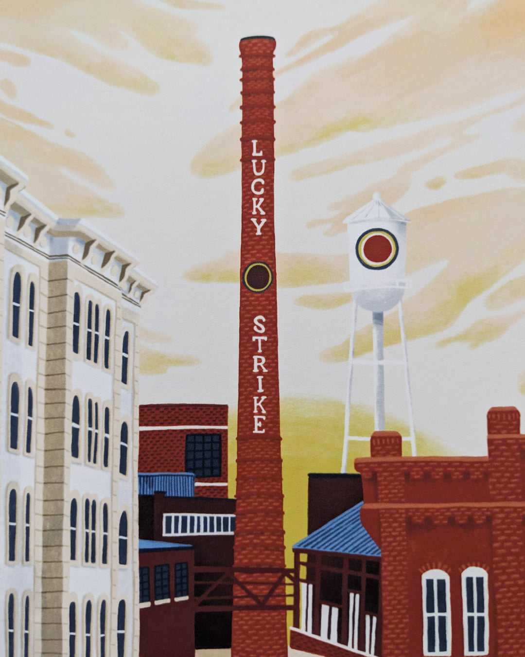 Durham, North Carolina Retro Travel Art Print: 11x14