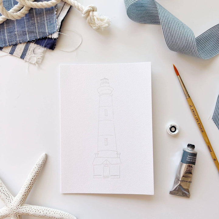 Seaside paintable watercolor notecard set