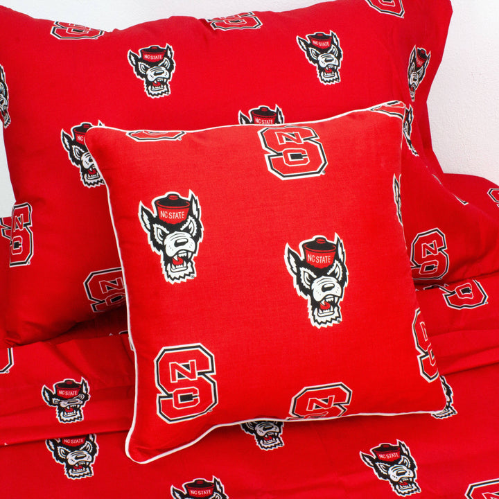 North Carolina State Wolfpack Decorative Pillow: White / Single