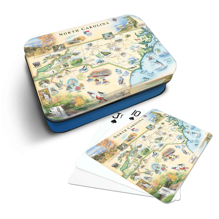 North Carolina State Map Playing Cards