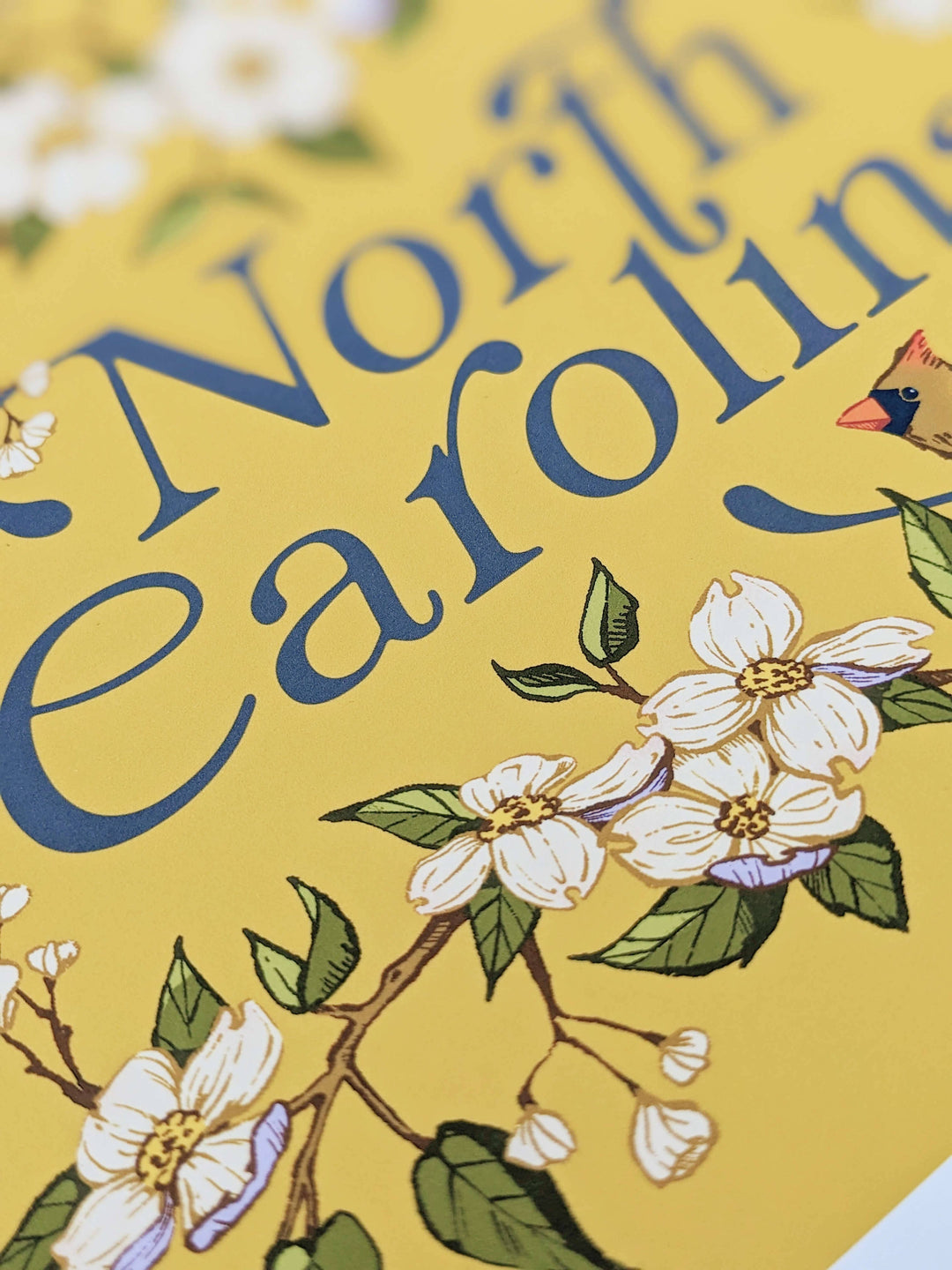 North Carolina Cardinals & Dogwood Art Print: 8x10