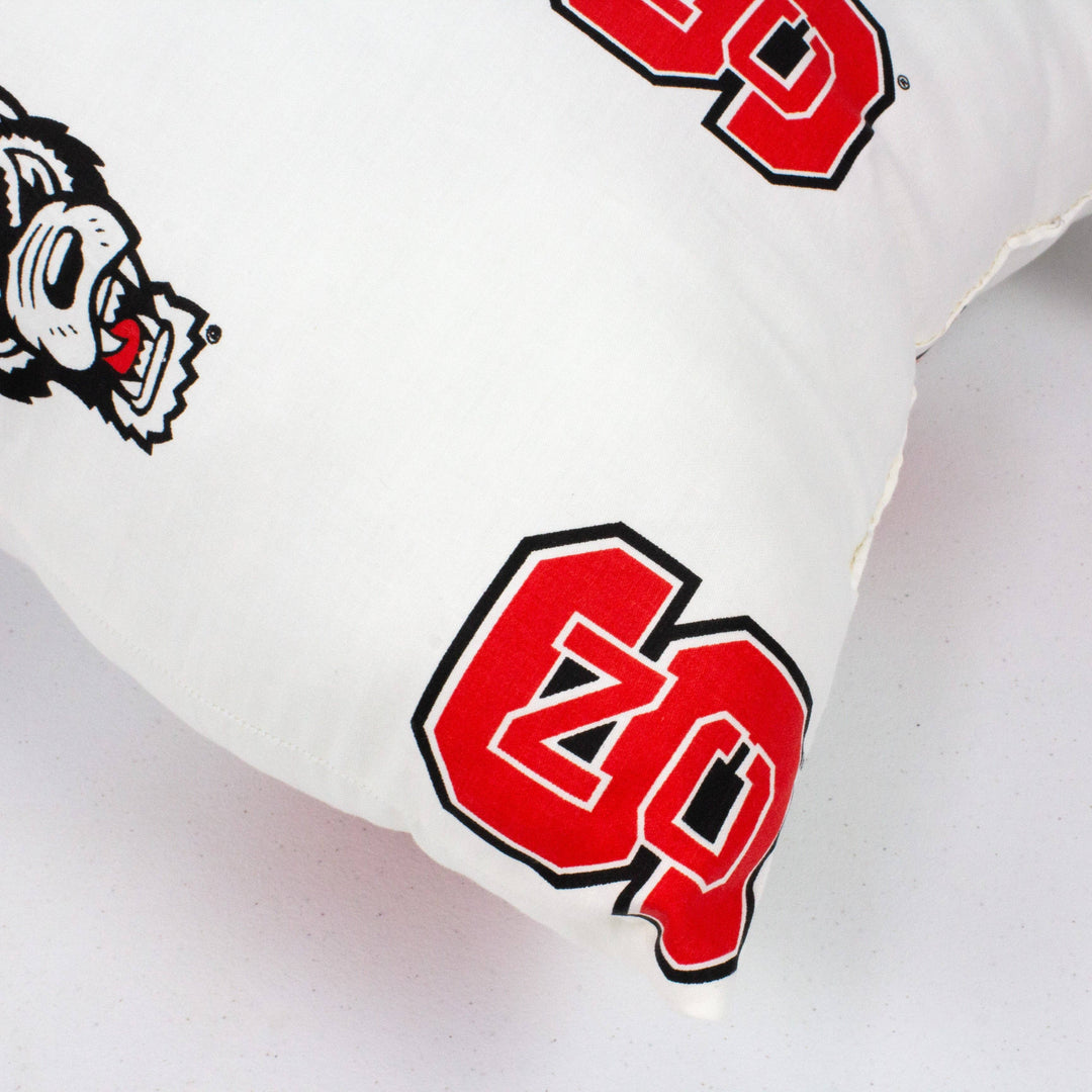 North Carolina State Wolfpack Decorative Pillow: White / Single