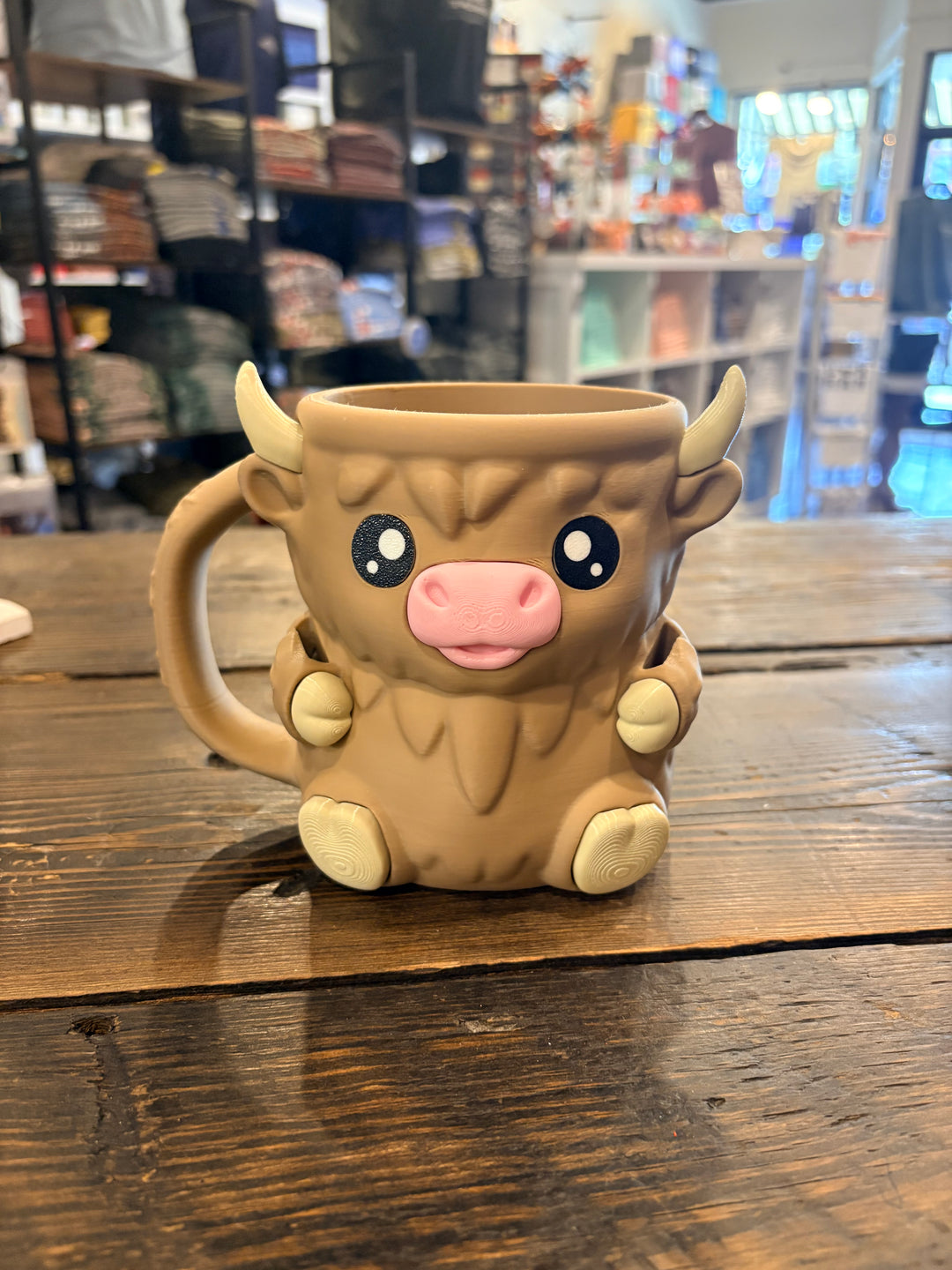 Bull Ice Cream Pint Holder- 3D Printed (Lt. Brown)