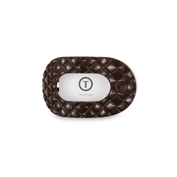 Truly Taupe Quilted Flat Round Hair Clip