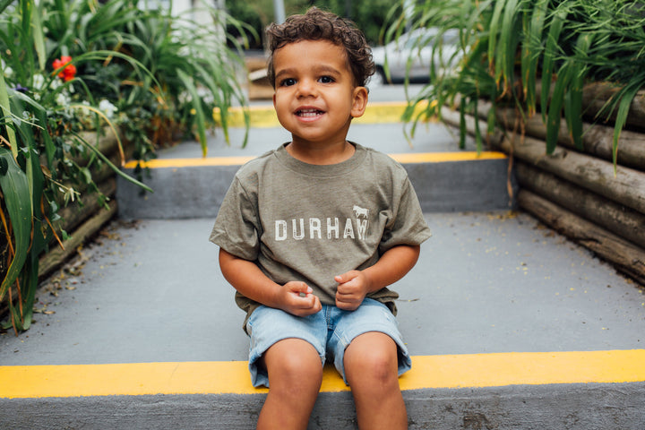Durham with Bull Toddler T-Shirt #1 (Olive)