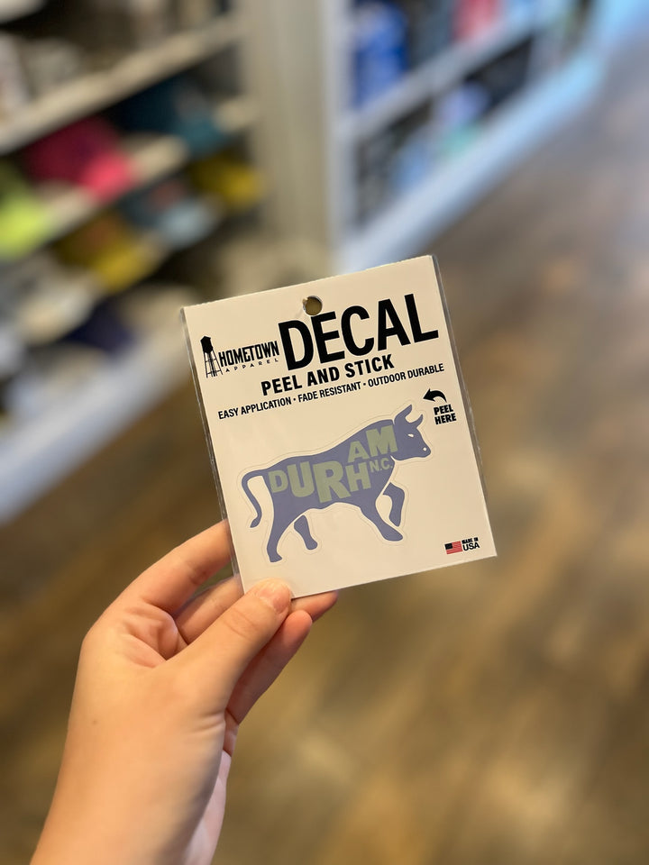 Durham NC Bull Vinyl Decal #5 in Light Blue