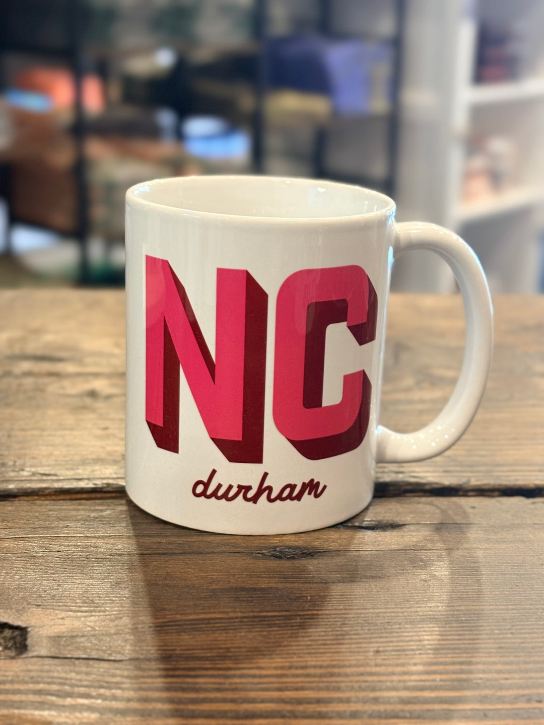 Durham, NC Coffee Mug: All White / 11oz