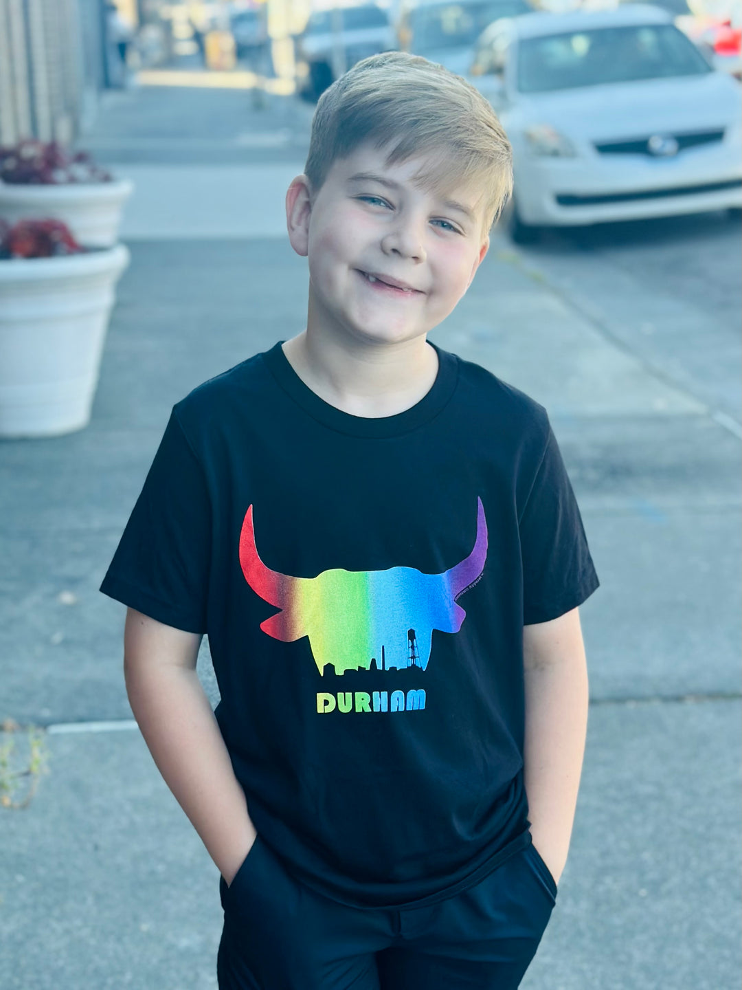 Bullhead Skyline Youth T-Shirt #4 (Black w/ Rainbow)