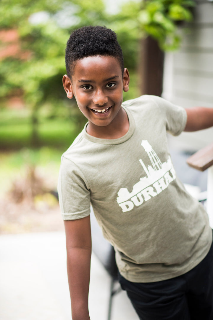 Durham Skyline Youth T-Shirt #23 (Olive)