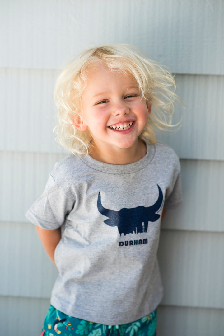 Bullhead Skyline Toddler T-Shirt #4 (Grey / Navy)