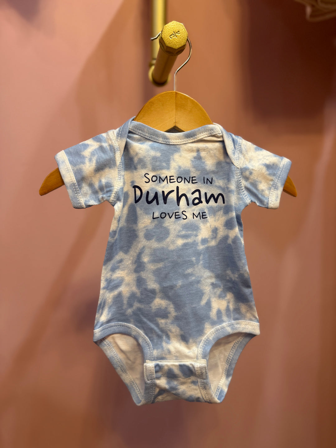 Someone in Durham Loves Me Onesie #91 (Sky Tie Dye)