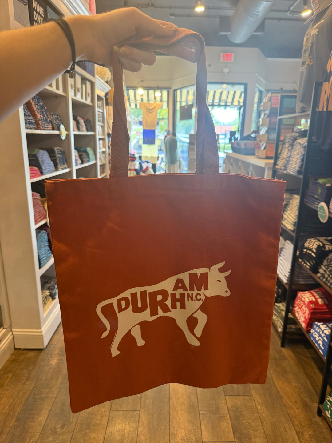 Bull With Durham,Nc. Tote Bag #5 (Texas Orange)