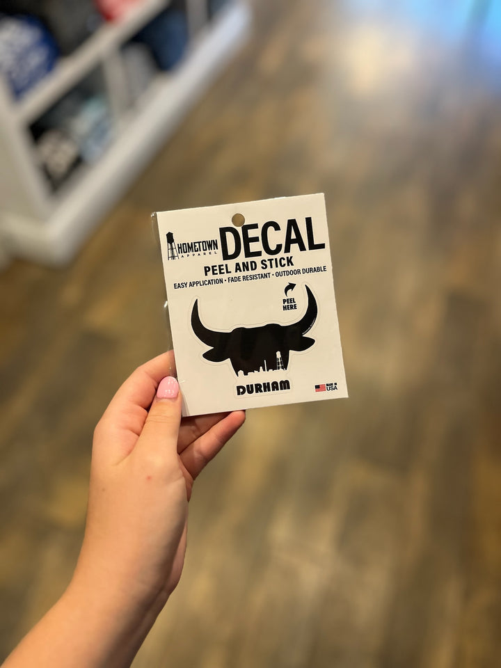 Bull Head Skyline Vinyl Decal #4 in Black