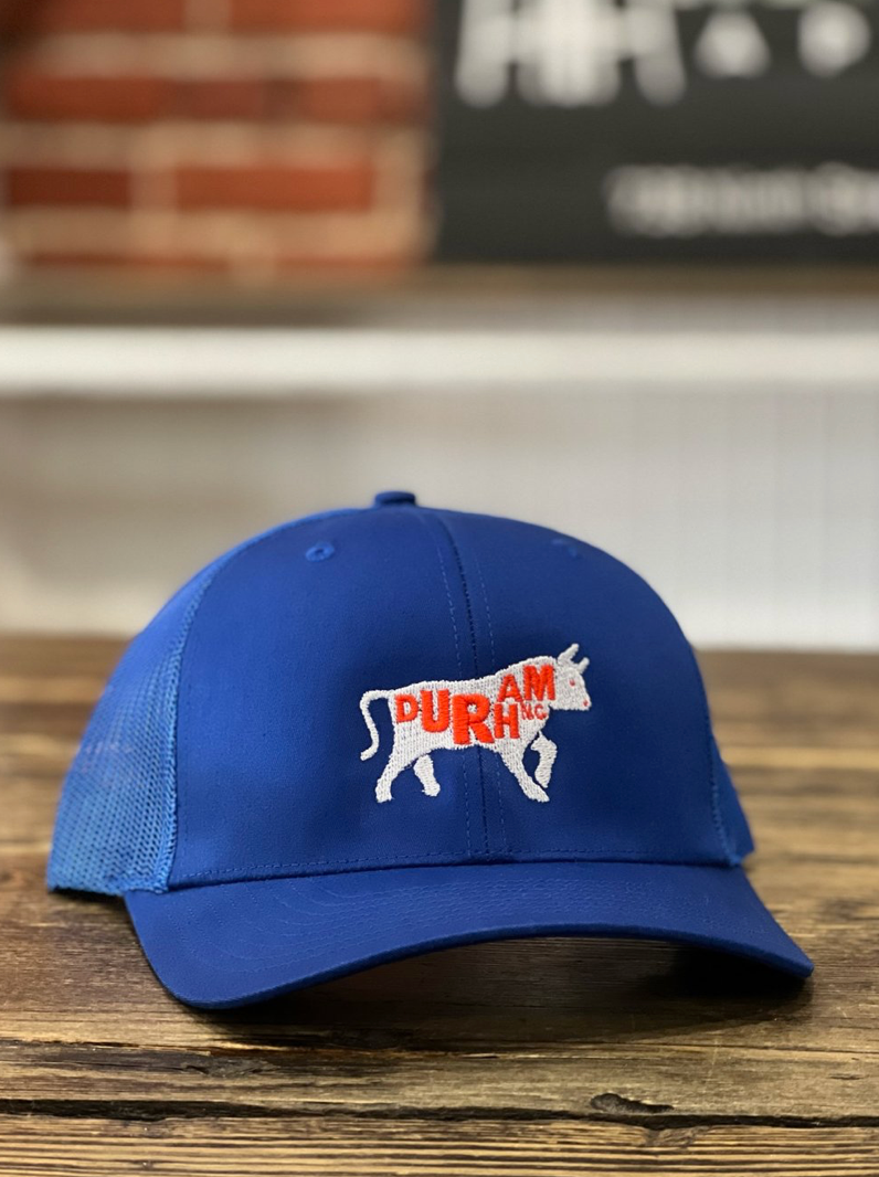 Bull with Durham, NC. Snapback #5 (Royal)