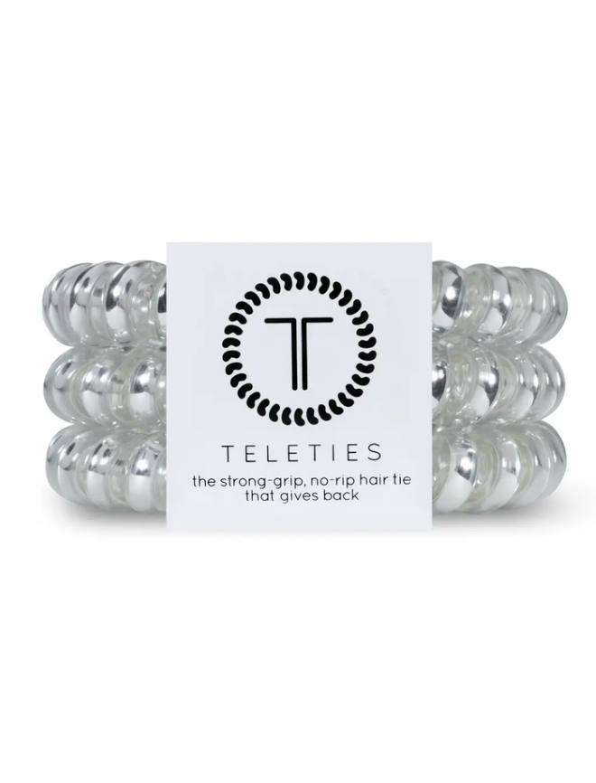 Electric Silver Hair Ties