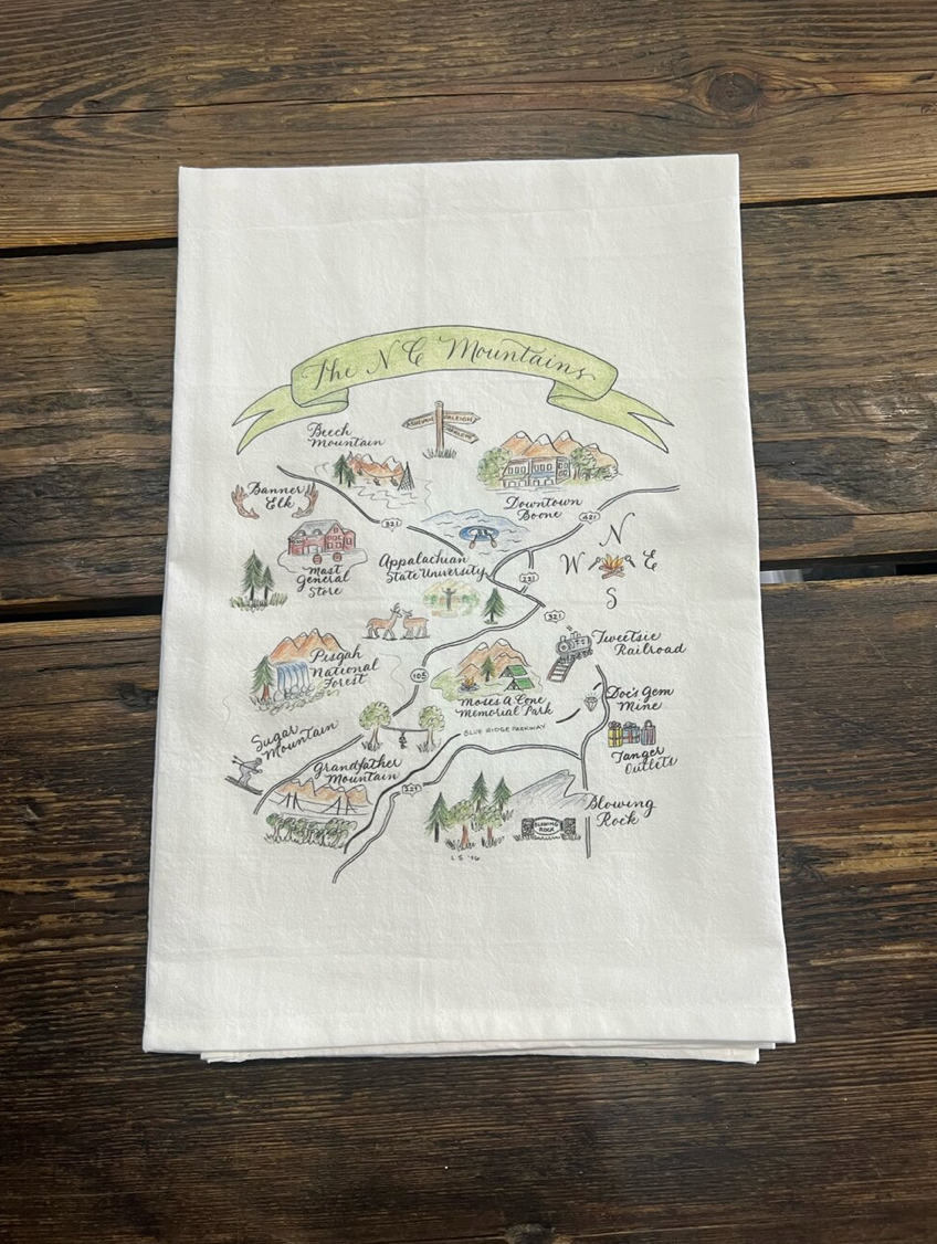 NC Mountains Tea Towel