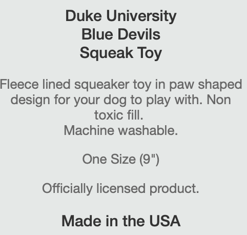 Duke University Paw Toy