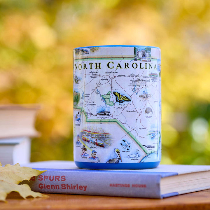 North Carolina State Map Mug – 16 oz Cerami, Blue
