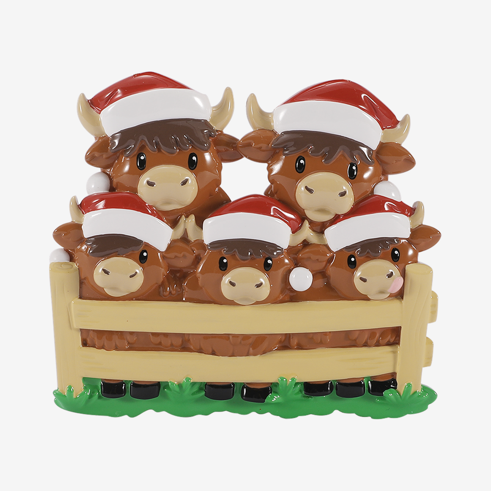 Bull Family Personalized Ornament: 5