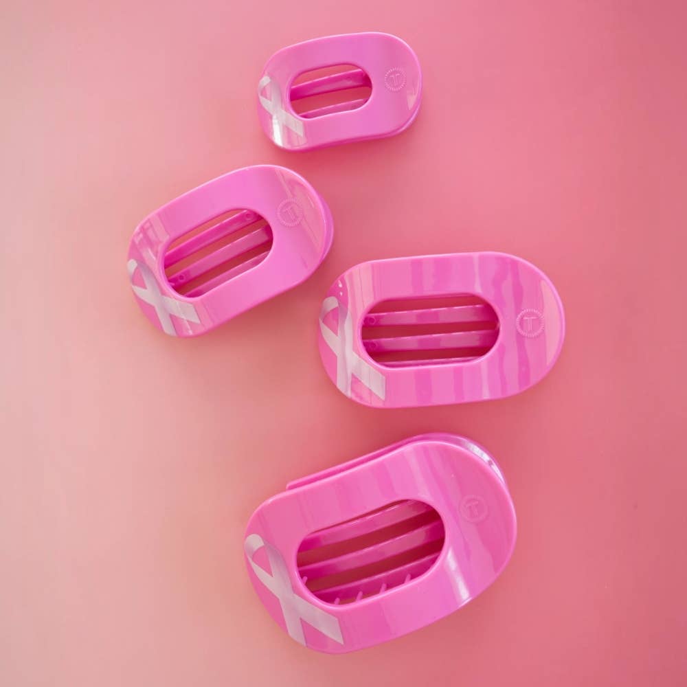 Breast Cancer Awareness | Large | Flat Round Hair Clip