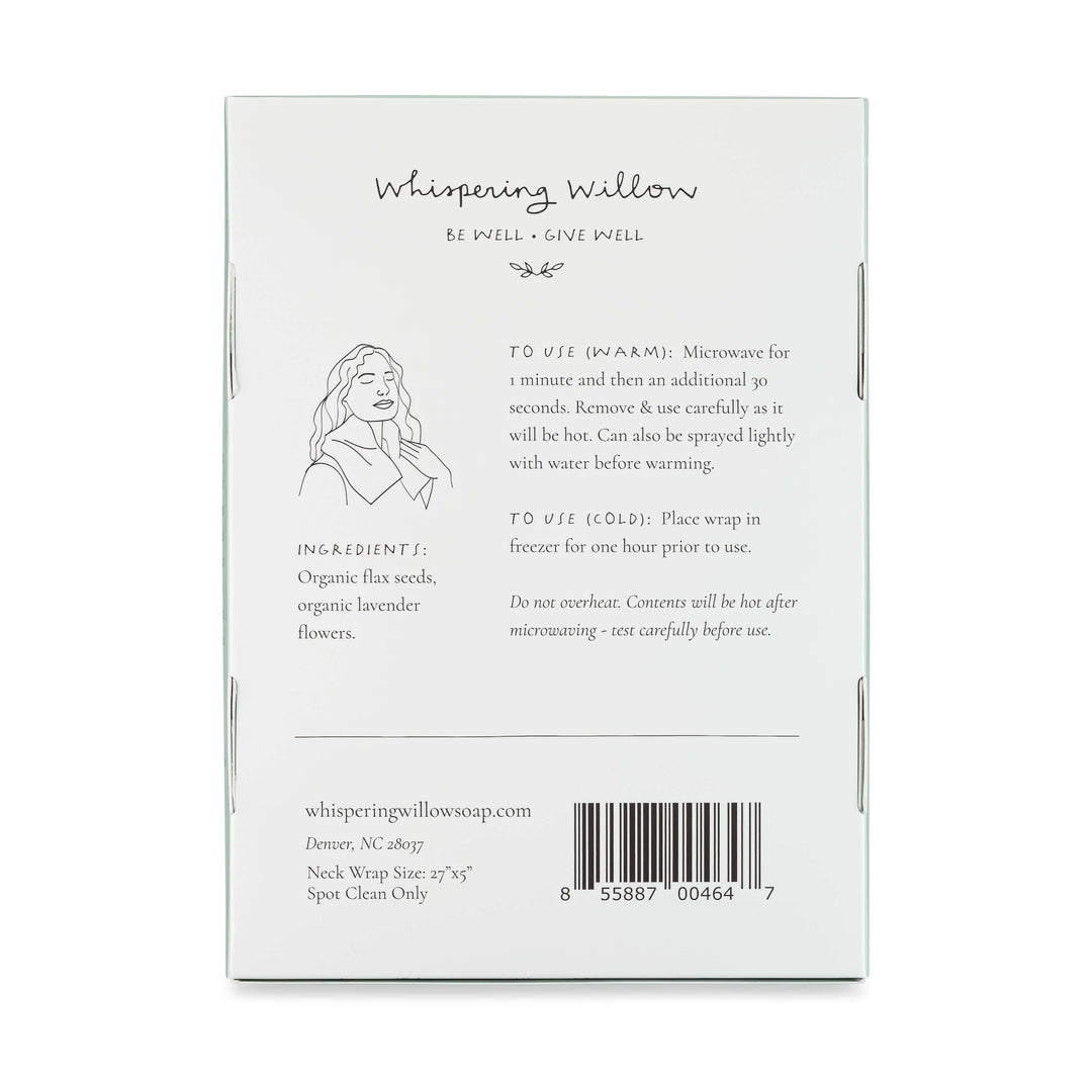 Neck Wrap, Lavender - Fern - Aromatherapy - Heated or Cooled