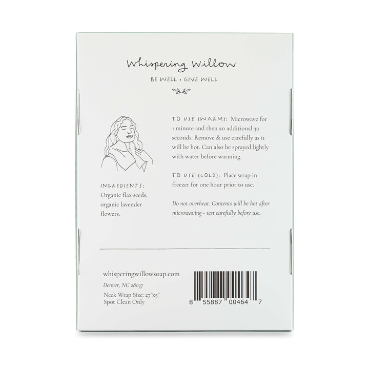 Neck Wrap, Lavender - Fern - Aromatherapy - Heated or Cooled