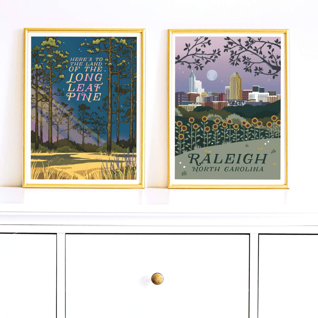 Longleaf Pine North Carolina Travel Art Print: 8x10